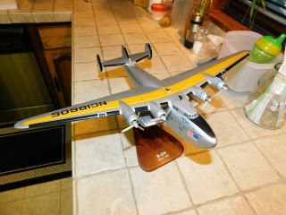 Vtg.  Toys & Models Corp.  " B - 314 " Mahogany Wood Airplane Desk Top 1/100 Model
