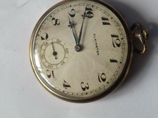 A Vintage Gold Plated Cased Elkington Open Face Pocket Watch