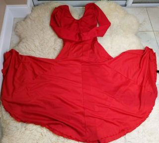 Vintage Val Togs Stretchy Nylon Spandex Red Flamenco Circle Dress Leotard Medium