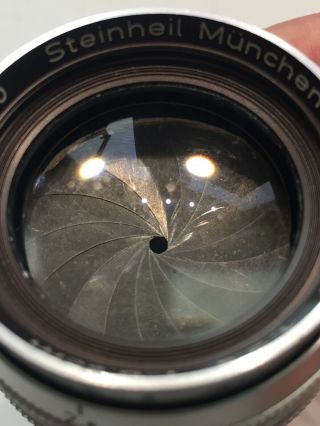 Vintage Steinheil Munchen Culminar lens f/2.  8 8.  5cm Leica screw mount with case 3