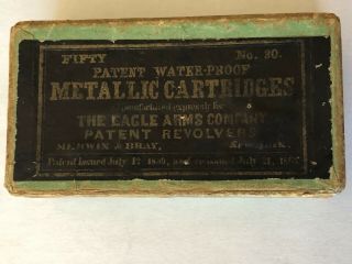 2 Pc.  Empty Metallic Cartridges For The Eagle Arms Co Patent Revolvers Box.  Rare