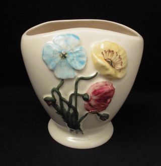 Vintage Diana Australian Pottery Poppy Flower Vase V7 Art Deco Signed