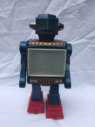 Antique Vtg Space Age 1960s Japan Sh Horikawa Metal Tin Plastic Video Robot Toy