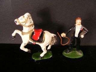 (6) Vintage Wend - al Timpo Toy Circus Figures Ring Master Clowns Horse Lion Tamer 5
