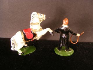 (6) Vintage Wend - al Timpo Toy Circus Figures Ring Master Clowns Horse Lion Tamer 6