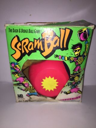Vintage 1991 Scramball Milton Bradley Outdoor Game Complete Scram Ball Cib Dodge