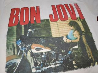 Vtg 1989 Bon Jovi Metal Rock Concert Tour Paper Thin 80s Band Music T Shirt 44 L