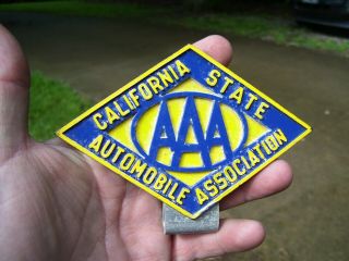 Vintage Aaa California State Auto License Plate Topper Gm Ford Dodge Chevy Part