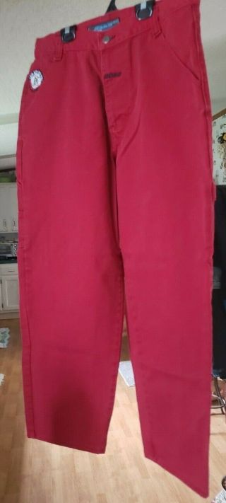 Vintage Hugo Boss Men ' s Jeans Size 36 x 30 Brick Red Color EUC Ready to wear 3