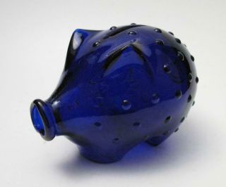 Vintage Holmegaard Cobalt Blue Glass Piggy Pig Bank Jacob Bang Mid Century