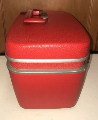 Vintage Royal Traveller Samsonite Red Train Case Luggage Make Up 14.  5” 4