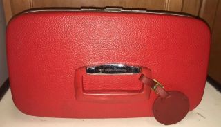 Vintage Royal Traveller Samsonite Red Train Case Luggage Make Up 14.  5” 7