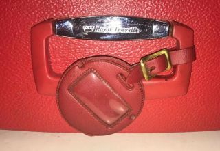 Vintage Royal Traveller Samsonite Red Train Case Luggage Make Up 14.  5” 8