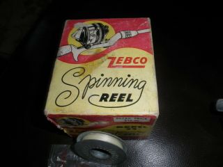 Early vintage Chrome & Black Zebco 33 Spinning reel w/box,  paperwork very 5