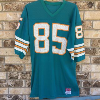 Vintage Medalist Sand - Knit Miami Dolphins Jersey 85 Large Nfl Football Made Usa