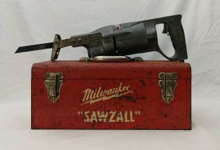 Vintage Milwaukee Tool Sawzall 6510 Reciprocating Saw Two - Speed Metal Case Box