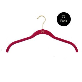(72 Count) Joy Mangano Huggable Hangers - Blouses (gold Hook,  Hot Hot Pink)