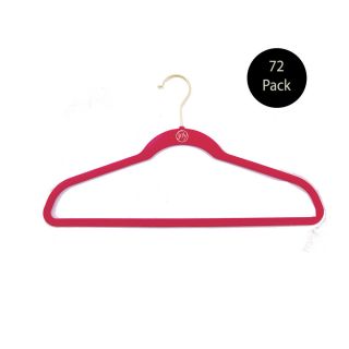 (72 Count) Joy Mangano Huggable Hangers - Pants (gold Hook,  Hot Hot Pink)