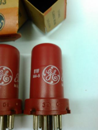 (5) Vintage RCA GE 5693 Vacuum Tubes NOS NIB Red Cans Matched Codes 1967 USA 4