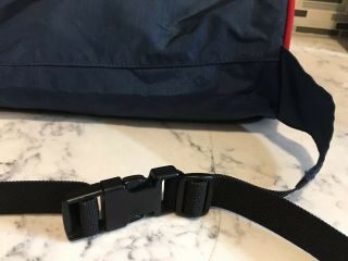 THE NORTH FACE Vintage Fanny Pack,  Belly Bag,  NAVY BLUE with Red,  Old Brown Logo 3