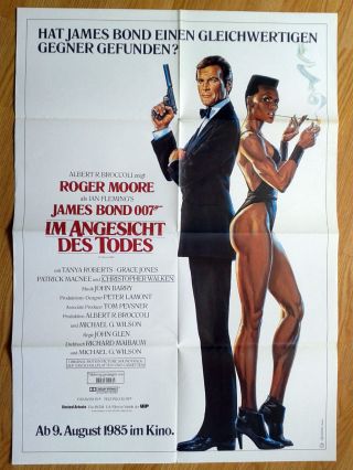 007 James Bond: Vintage German Advance 1 - Sheet A View To A Kill 1985 Roger Moore