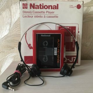 Vintage National Panasonic Rq - J7 Stereo Cassette Player With Headphones