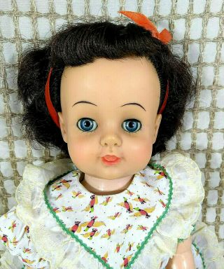 Vintage Eegee Walker Baby Doll Susan Strutter Stroller Brunette 22 " 1950s