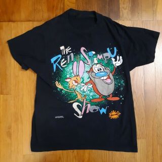 Vintage 1991 Ren And Stimpy Show Tshirt Large 90s Nickelodeon Single Stitch