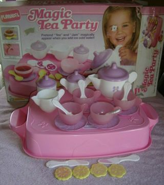 Vtg 1991 Magic Tea Set Playskool Dish Sink All Pces Box Htf Toy Kitchen