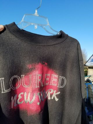 Vintage Lou Reed York Album Tour Concert Sweatshirt Pullover Ny Large Gray