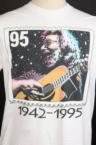 Vintage 90s Grateful Dead Jerry Garcia Postage Stamp T - Shirt Usa Mens Xl