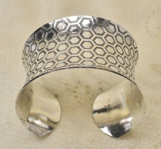 Vintage Sterling Silver.  925 Honeycomb Design Cuff Bracelet 49 Grams