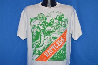 Vintage 80s Florida A&m Rattlers Rattlesnake 2 Legit 2 Quit Football T - Shirt L