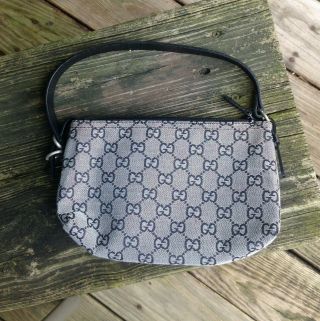 Authentic Vintage Gucci Grey 6 X 9 In.  Small Handbag,  Bought,  But