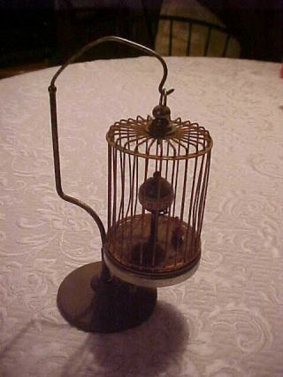 Vintage 1959 Rotary Bird Cage Clock With Stand Made In Japan