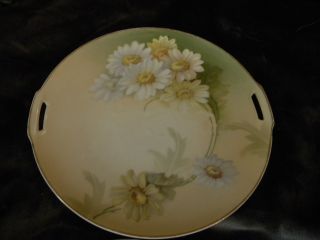 VINTAGE RS TILLOWITZ SELESIA HAND PAINTED DAISY CAKE PLATE w/6 Desert Plates 2