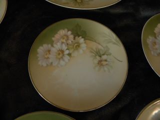 VINTAGE RS TILLOWITZ SELESIA HAND PAINTED DAISY CAKE PLATE w/6 Desert Plates 3