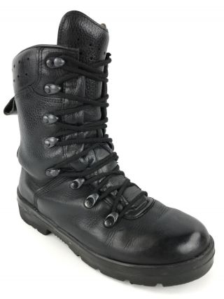 Vintage German Black Leather Military Combat Boots Men 