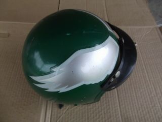 Vtg.  1968 Snell Toptex Bell Motorcycle Helmet 756463 Phila.  Eagles Logo