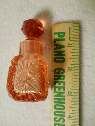 Vintage Czech Perfume Bottle - Labeled - Pink Glass Perfume Bottle With Stopper
