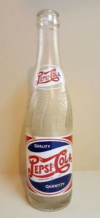 Vtg Double Dot 12 Oz Soda Bottle / Pepsi Cola / Sj Puerto Rico 1950 Rare 1