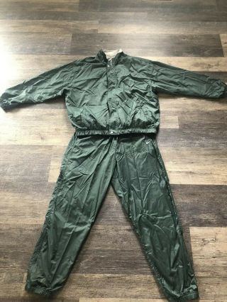 Vintage Nike Green Full Windbreaker Track Suit Jacket And Pants Mens Xl