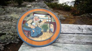Vintage Wooden Hand Painted Troll Norwegian Wall Hanging Plate Plaque Norway
