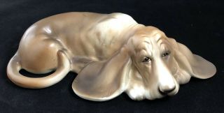 Vintage Ucagco Basset Hound Dog Figurine Made In Japan