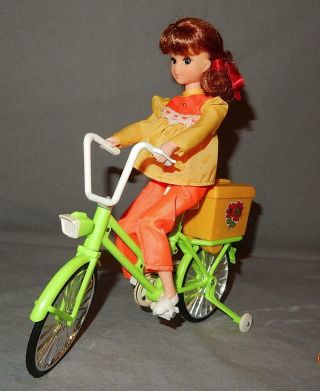 Rare Vintage Cycling Cheri Yukko - Chan Doll Motorize Bicycle - Tomy Takara 1973