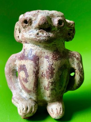 Vintage Old Terracotta Pottery Mayan? Man Clay Figure Statue Sculpture