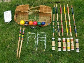 Vintage Sportcraft Croquet Set Complete With Metal Carrying Case Local Pickup
