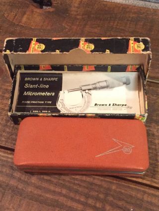 Vintage No.  1 Brown&Sharpe Slant /Line Micrometer 599 - 1 - ALL - WOW LOOK 2