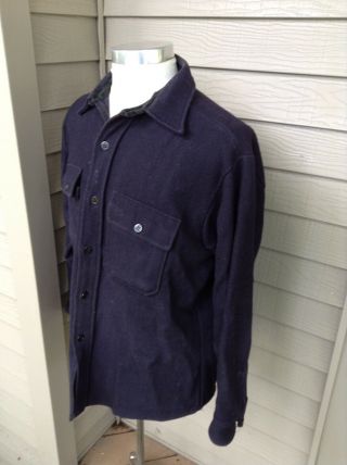 Vintage WWII US NAVY Blue Wool CPO Shirt Jacket 16.  5 Large Chief Petty Officer 4