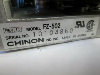 VINTAGE Chinon Disk Drive FZ - 502 Floppy Disk Drive with 8bit TURBOXT1 Controller 3
